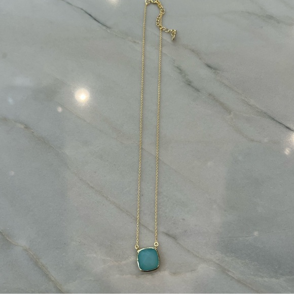 🎂😀NIB Argento Vivo - Delicate 14K Gold Plated Necklace w/Semi-Precious Stone - Picture 3 of 4
